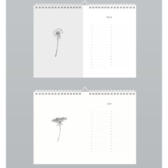 inkylines verjaardags kalender botanical