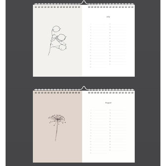 inkylines verjaardags kalender botanical