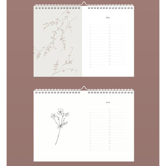 inkylines verjaardags kalender botanical