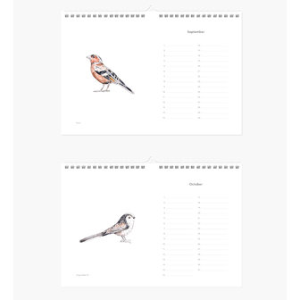 inkylines verjaardagskalender vogels