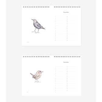 inkylines verjaardagskalender birds