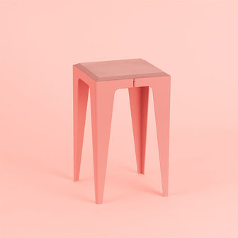 Wye Chamfer stool coral red