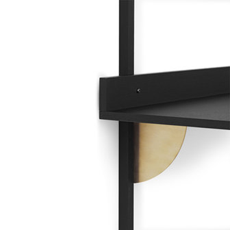 Ferm living sector shelf single black ash brass detail