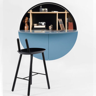 emko pill round wall desk blue 