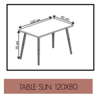 les gambettes sun table 120x80