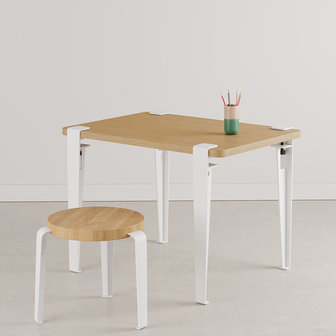 Tiptoe kids desk solid oak cloudy white