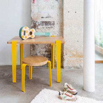 Tiptoe kids desk solid oak sun yellow