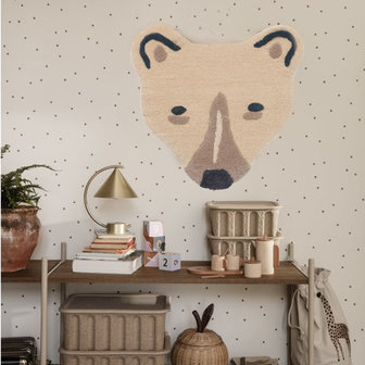 Ferm Living polar bear head 100% wool wall deco