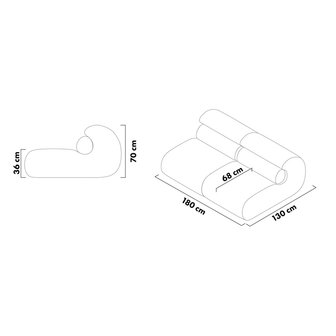 OUT Objecte Unserer Tage OLA Sofa 2-seater-afmetingen