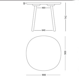 Emko naive dining table 90 cm