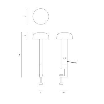 Tiptoe Nod lamp clamp-on