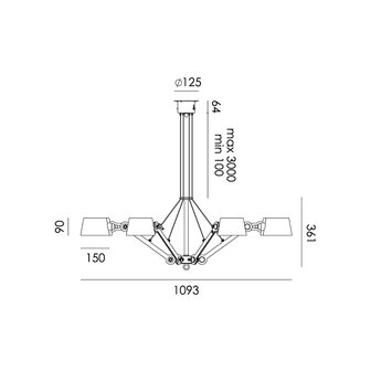 Tonone bolt chandelier dimensions