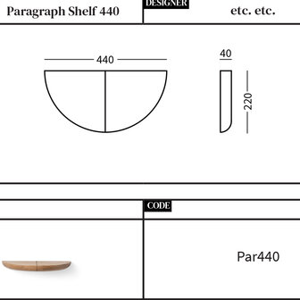 Emo paragraph shelf 44 cm