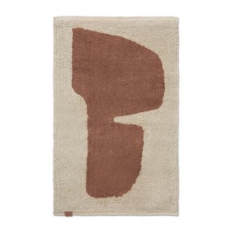 erm Living Lay Washable Mat - Parchment/Rust  70x50cm