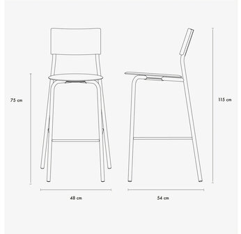 TIPTOE SSD barkruk - eco-certified wood - 75cm