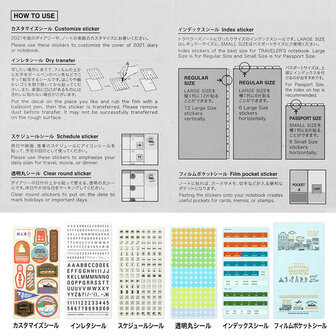 Traveler&#039;s notebook Diary 2024 customize Sticker Set 