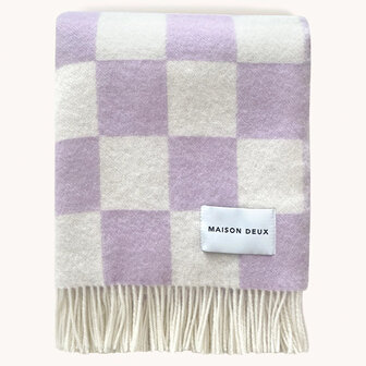 Maison Deux Rainbow Checkerboard plaid Lilac White