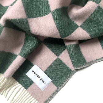 Maison Deux Rainbow Checkerboard plaid Green Pink