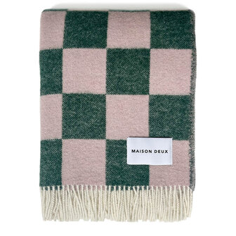 Maison Deux Rainbow Checkerboard plaid Green Pink