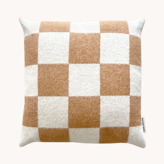 Maison Deux Kussenhoes terra white checkers