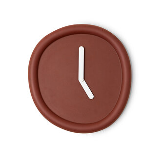 Werkwaardig Round Wall Clock Dieprood