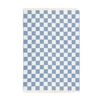 Maison Deux Checkerboard plaid Denim White