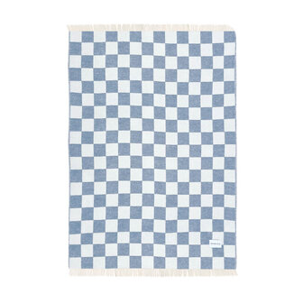 Maison Deux Checkerboard plaid Denim White