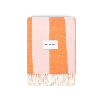 Maison Deux Rough Stripe plaid Roze/Wortel