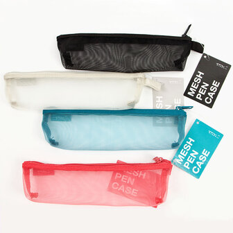 Midori mesh pen case blue