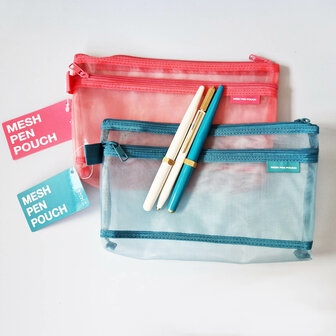 Midori mesh pen pouch blue
