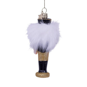 Vondels ornament glas Notenkraker zwart/goud