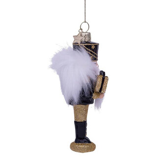 Vondels ornament glas Notenkraker zwart/goud