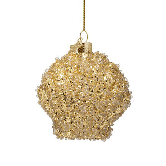 Vondels Ornament glas  Gouden Schelp