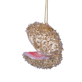 Vondels Ornament champagne glitter oester 