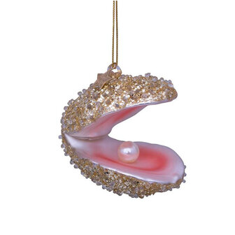 Vondels Ornament champagne glitter oester 