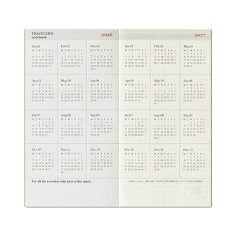 Traveler&#039;s notebook - 2026 Weekly and Memo Refill Jaaragenda