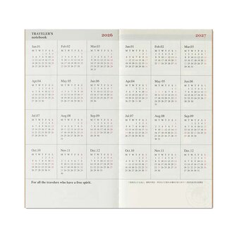 Traveler&#039;s notebook - 2026 Monthly Diary regular size