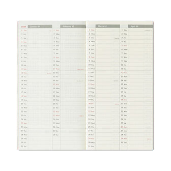 Traveler&#039;s notebook - 2026 Weekly Vertical Diary regular size