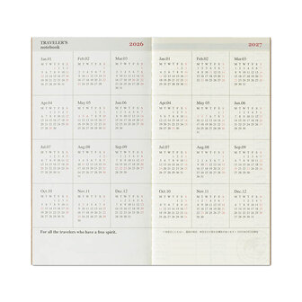 Traveler&#039;s notebook - 2026 Weekly Vertical Diary regular size