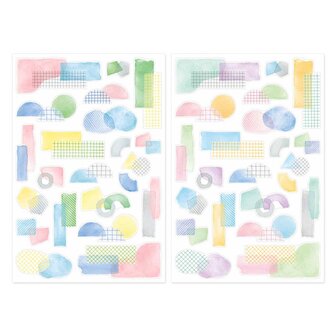 Midori Yuru Log Twee Stickervellen Collage Aquarel