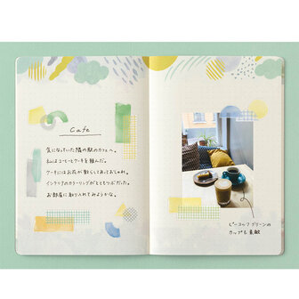 Midori Yuru Log Twee Stickervellen Collage Aquarel