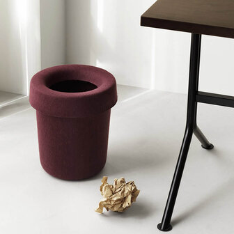 Normann Copenhagen Hide prullenbak Burgundy