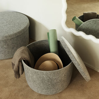 normann copenhagen hide storage pouf small