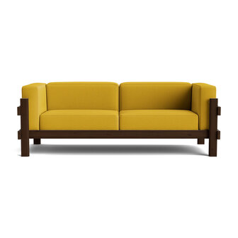 Normann Copenhagen Kube Sofa 3 zitter - Donkerbruin grenen frame