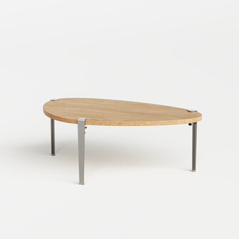 Tiptoe low table 120 cm pebble RVS stainless steel leg 43 cm