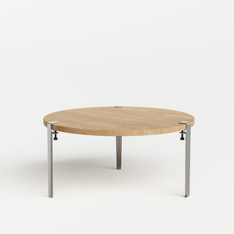 Tiptoe low table 90 cm round RVS stainless steel leg 43 cm