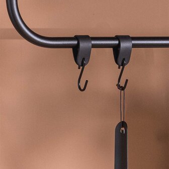 Metallbude plafondkledingstang ENIO - Zwart