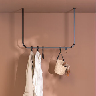 Metallbude plafondkledingstang ENIO - Zwart