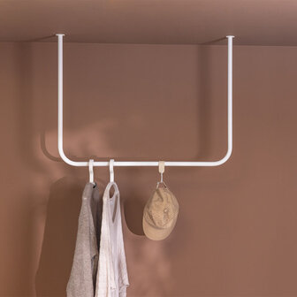 Metallbude plafondkledingstang ENIO - Wit