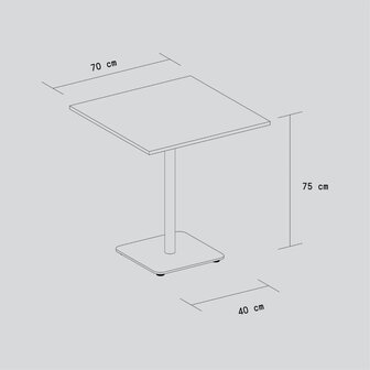Moka Bistro tafel vierkant